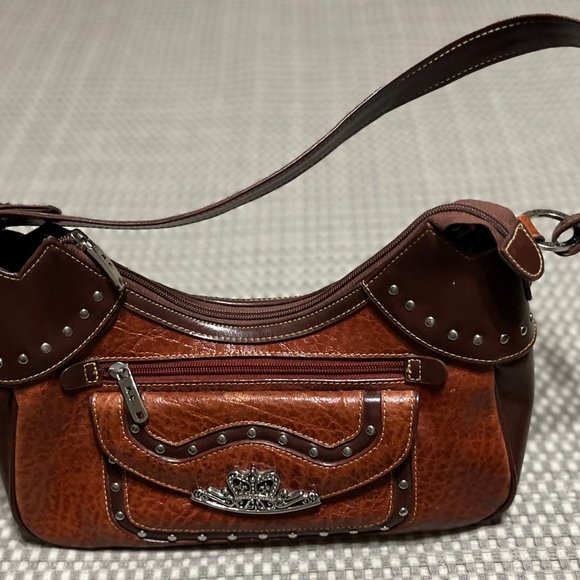 MC 2 Tone Brown Handbag - Picture 1 of 15